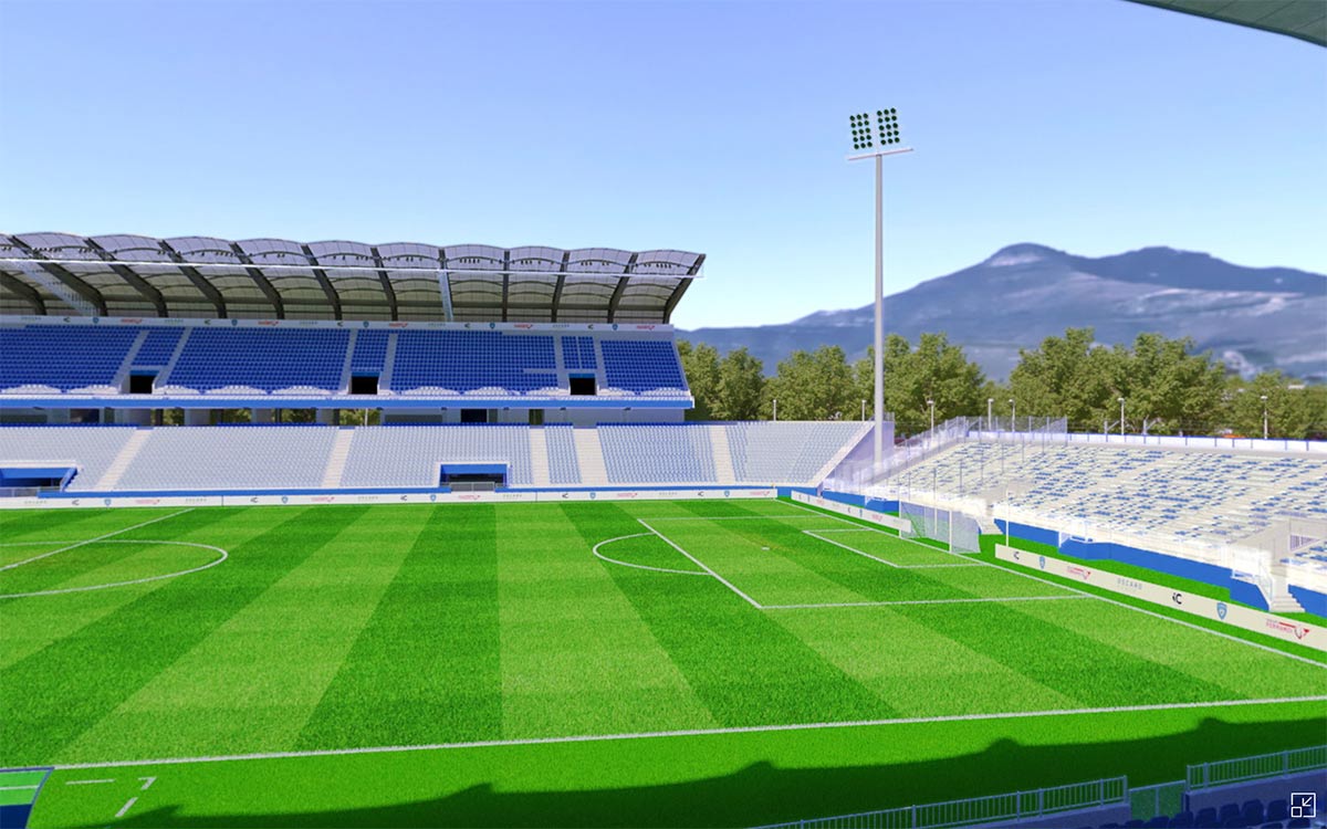 modélisation 3D du stade SC Bastia