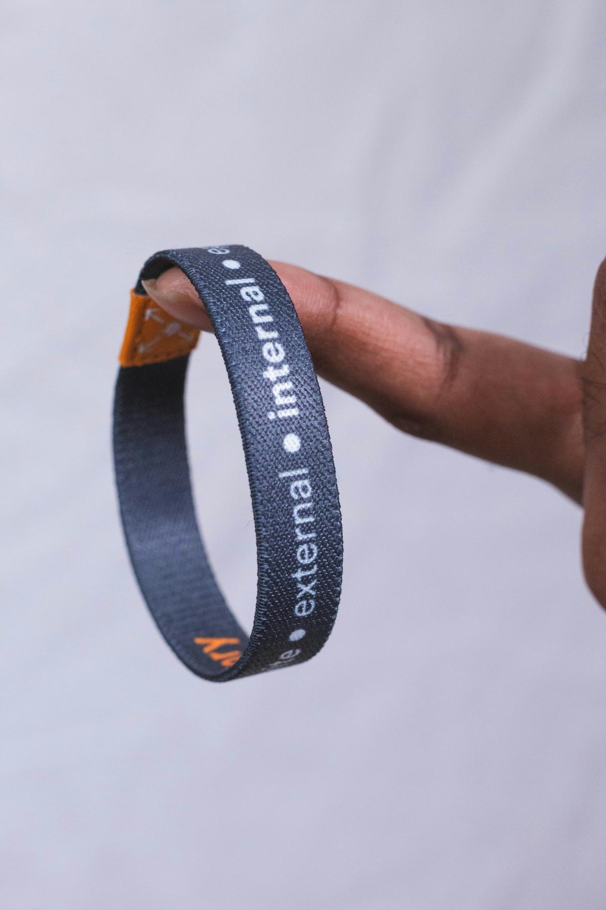 un homme tenant un bracelet