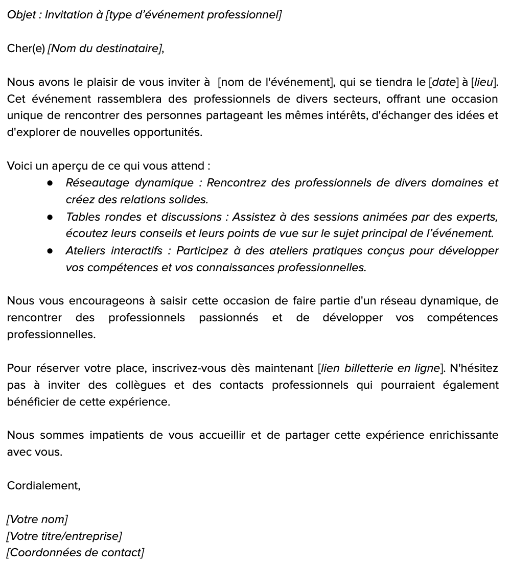 Comment R diger Une Invitation CLIDM