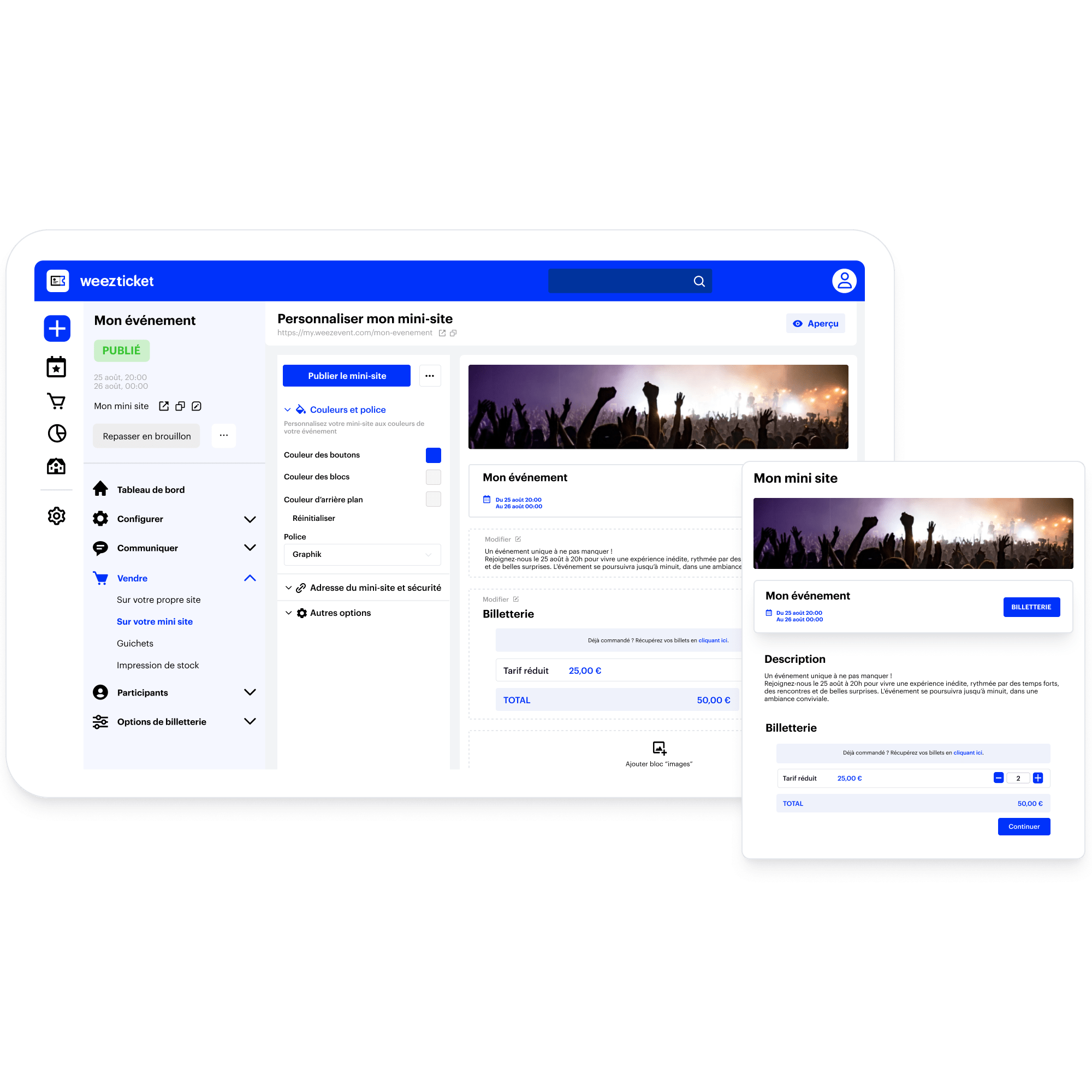 Configuration d'un mini-site