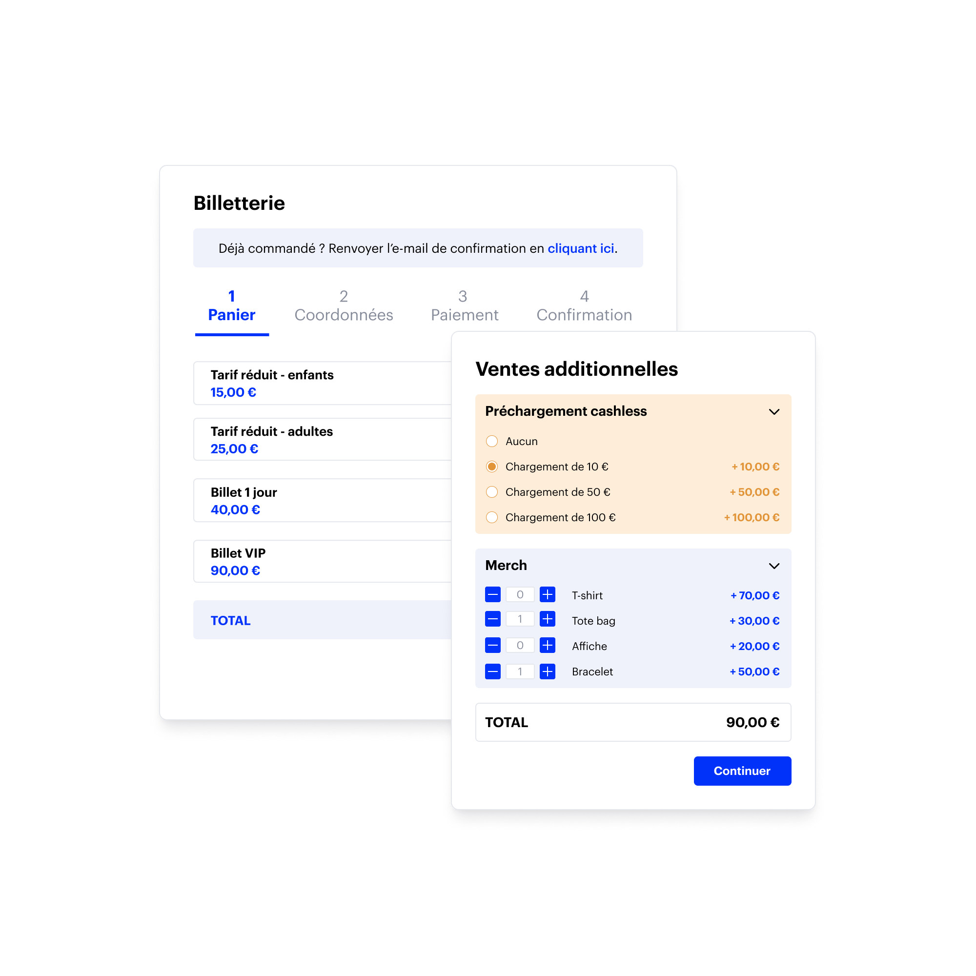 Ventes de billetterie additionnelles