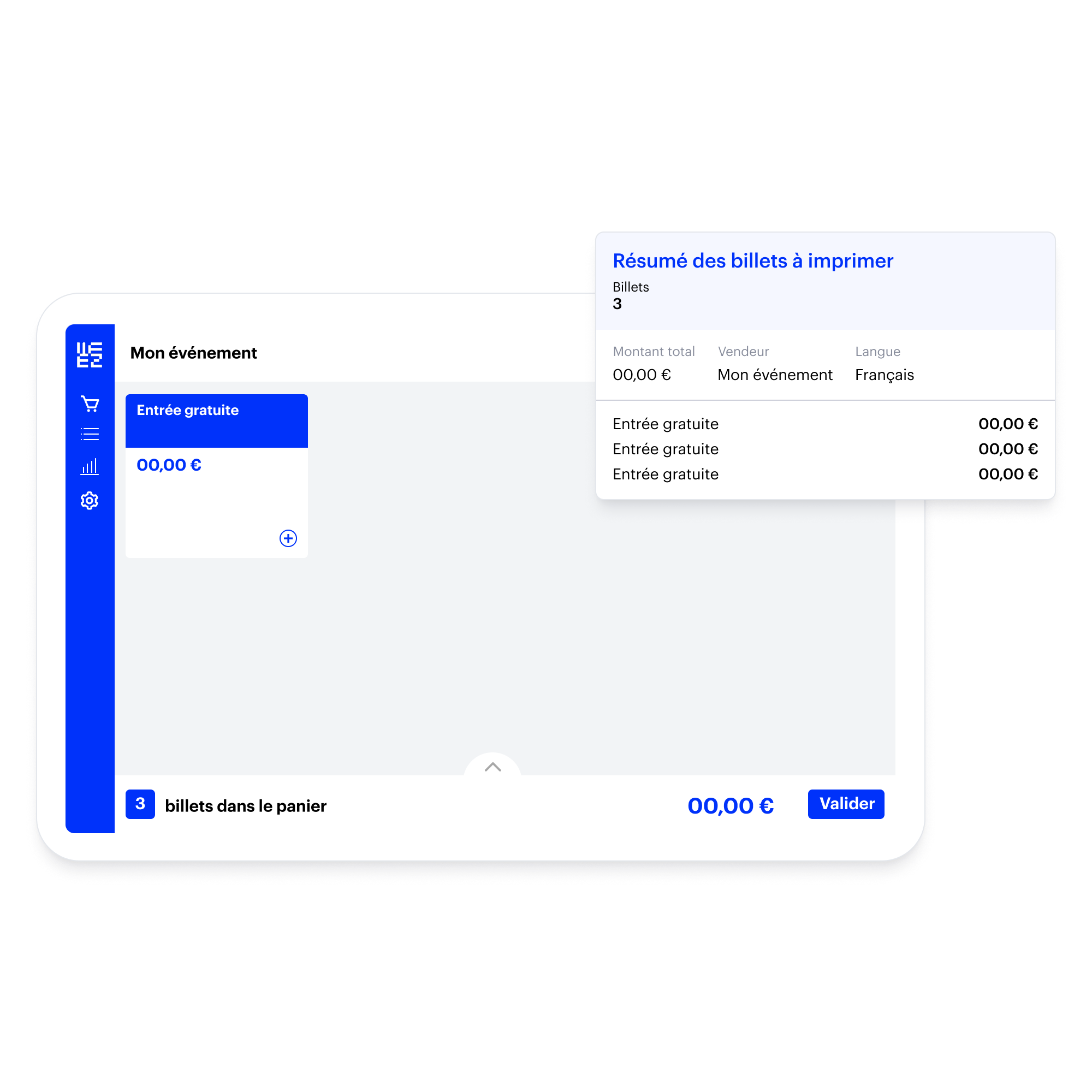 Guichet de billetterie pour impression sur place