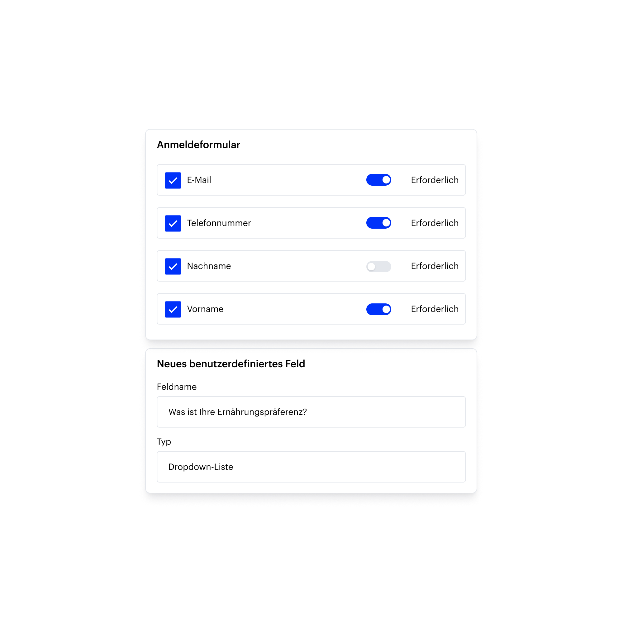 Benutzerdefinierte Formulare