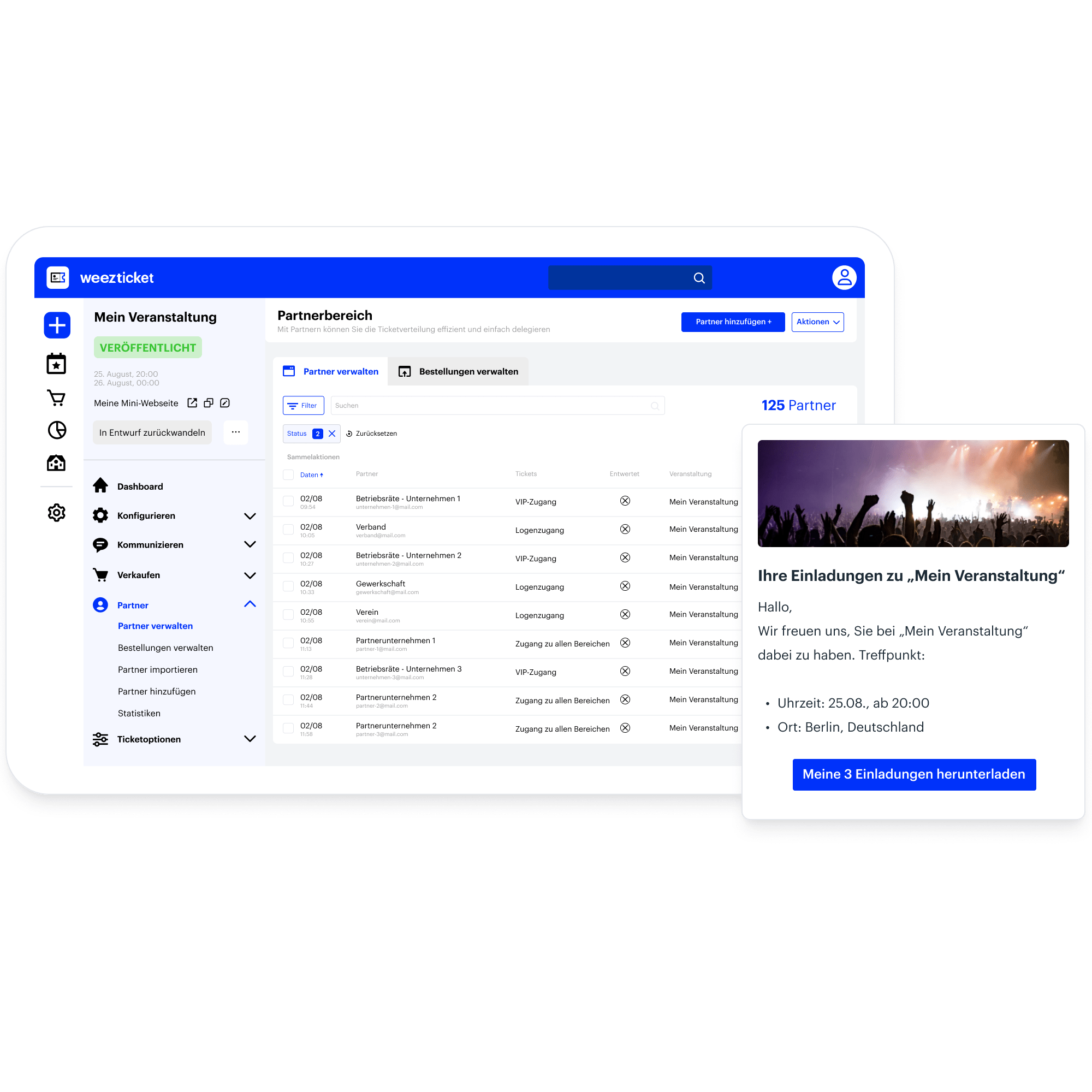 Gestion des invitations