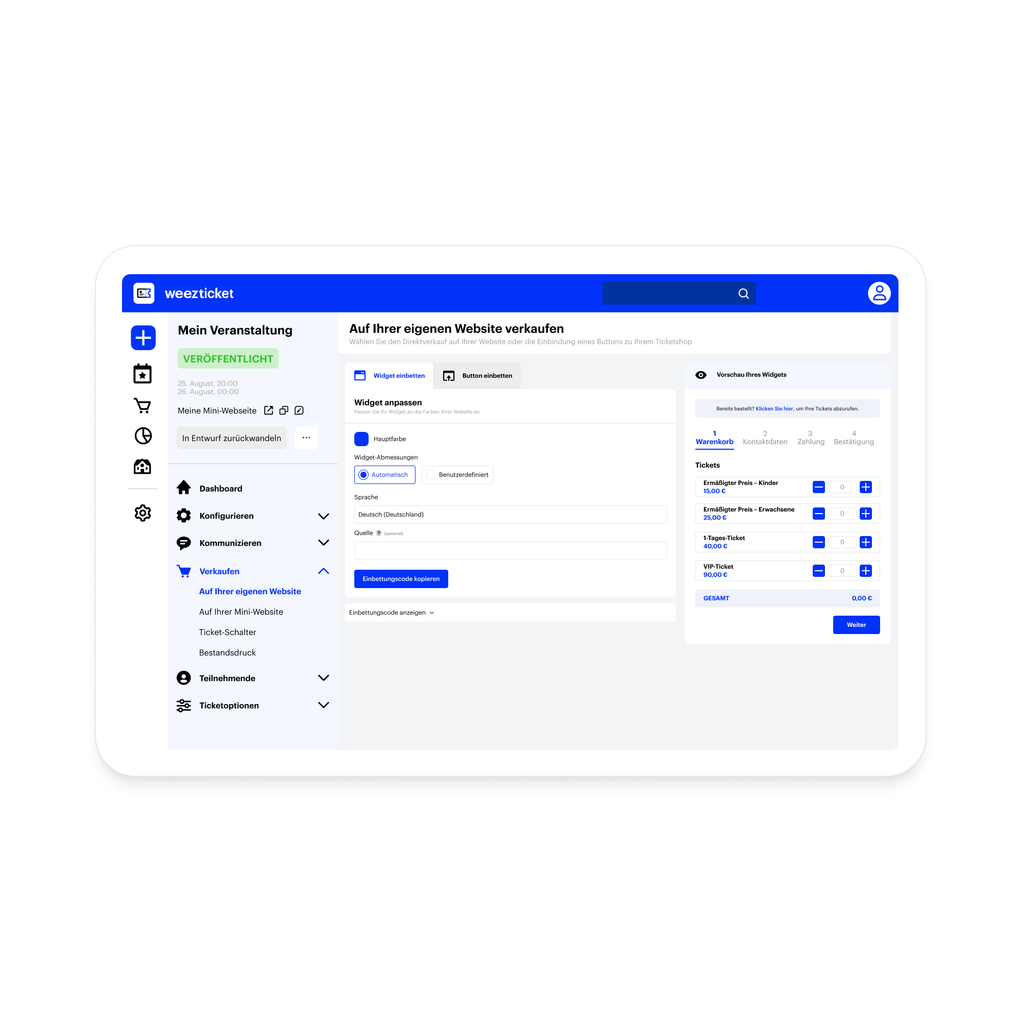 Intégration d'un module de billetterie sur son propre site internet