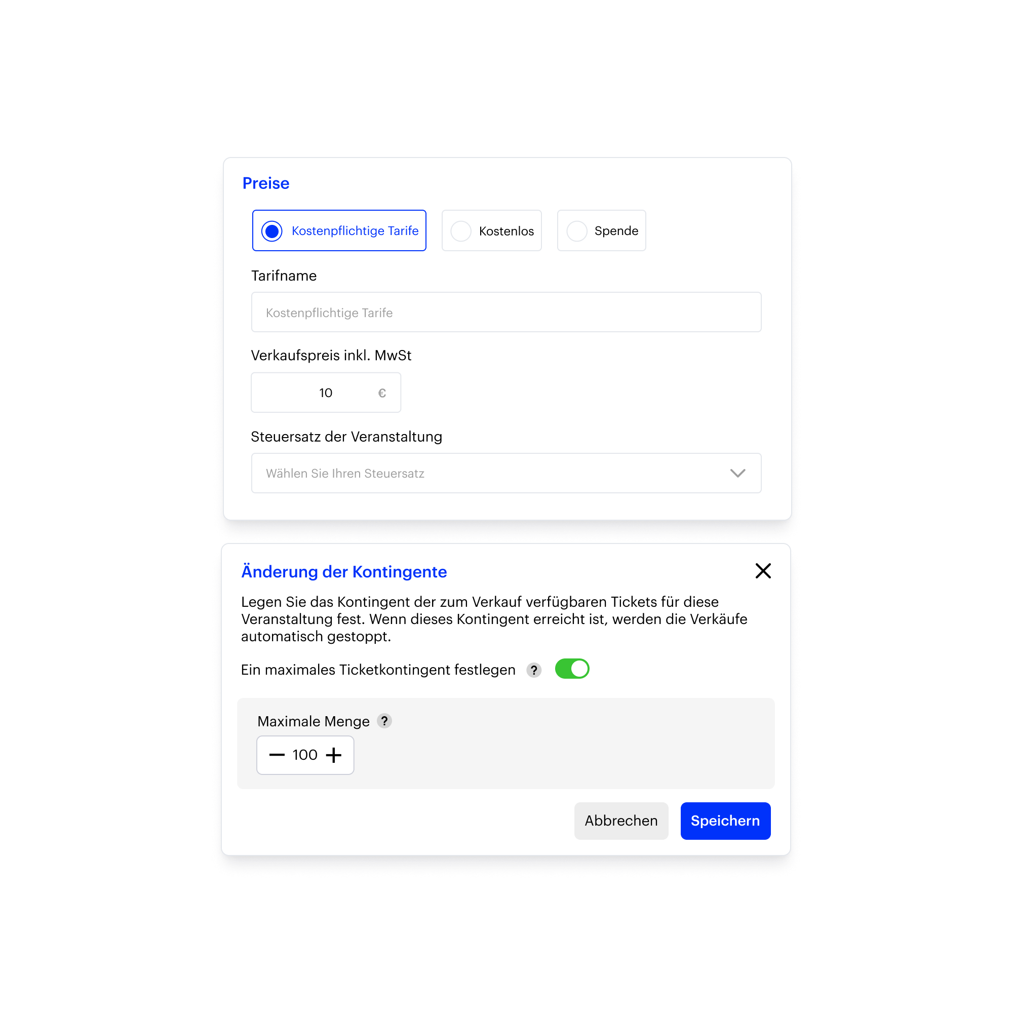 Configuration des quotas de billetterie