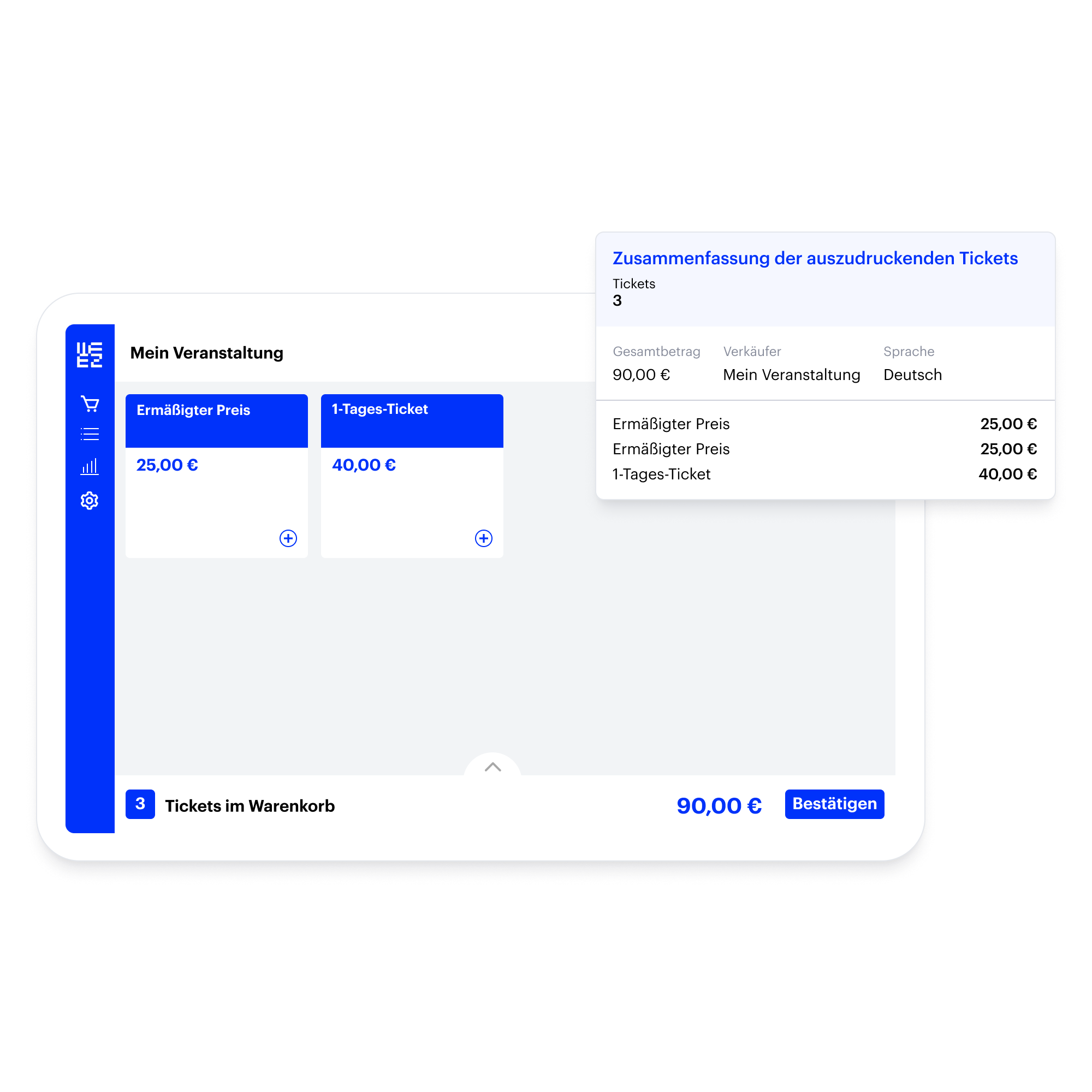 Guichet de billetterie pour impression sur place