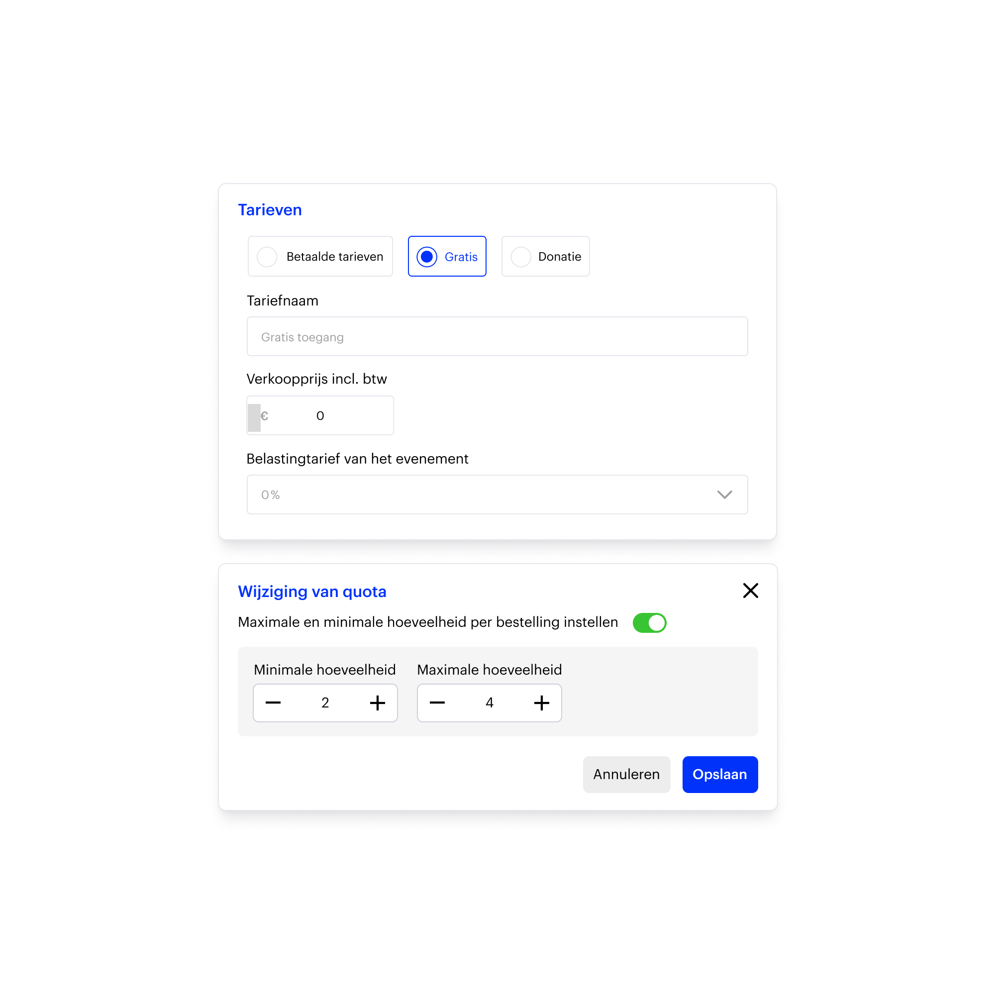 Configuration des quotas de billetterie