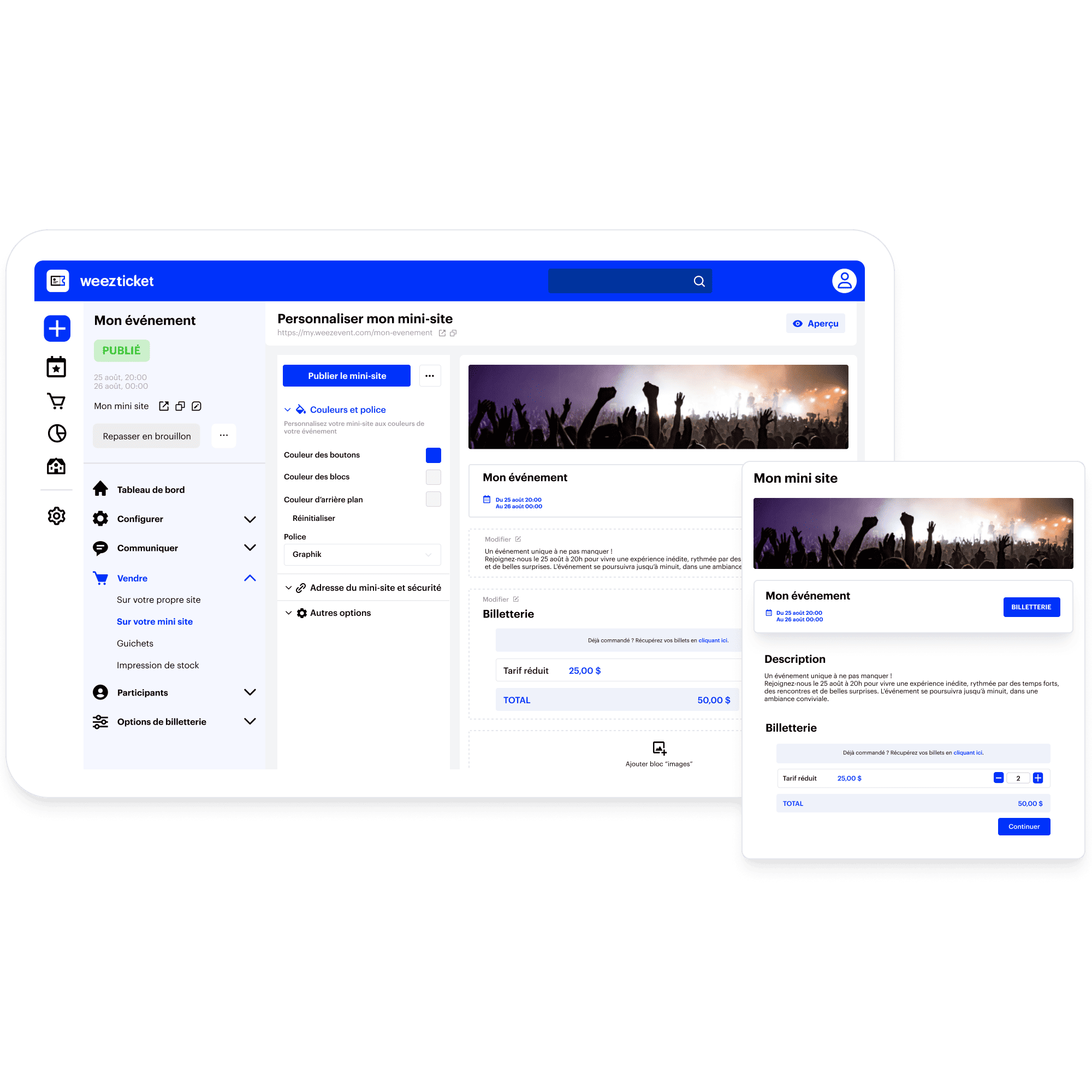 Configuration d'un mini-site