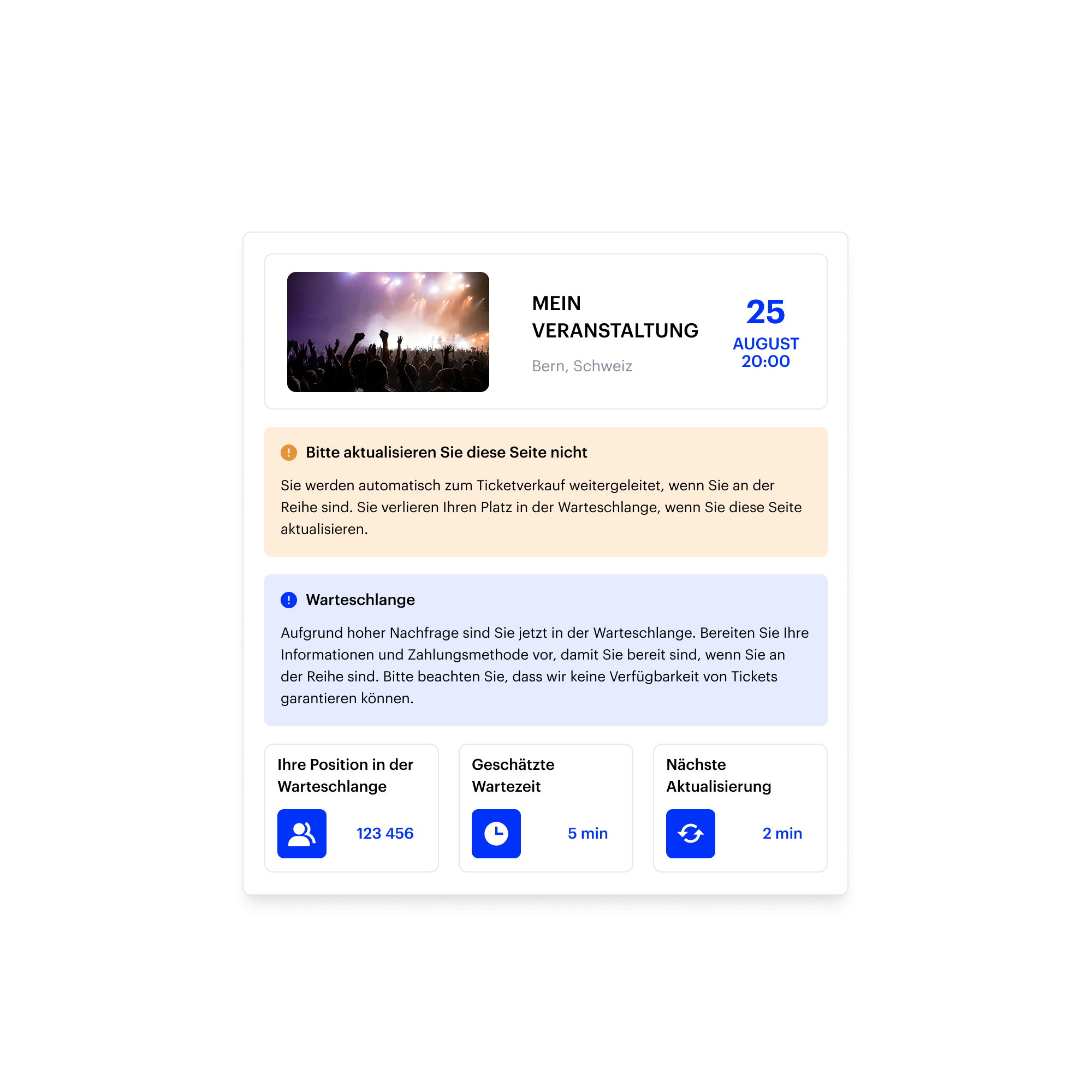 File d'attente virtuelle pour vente de billets