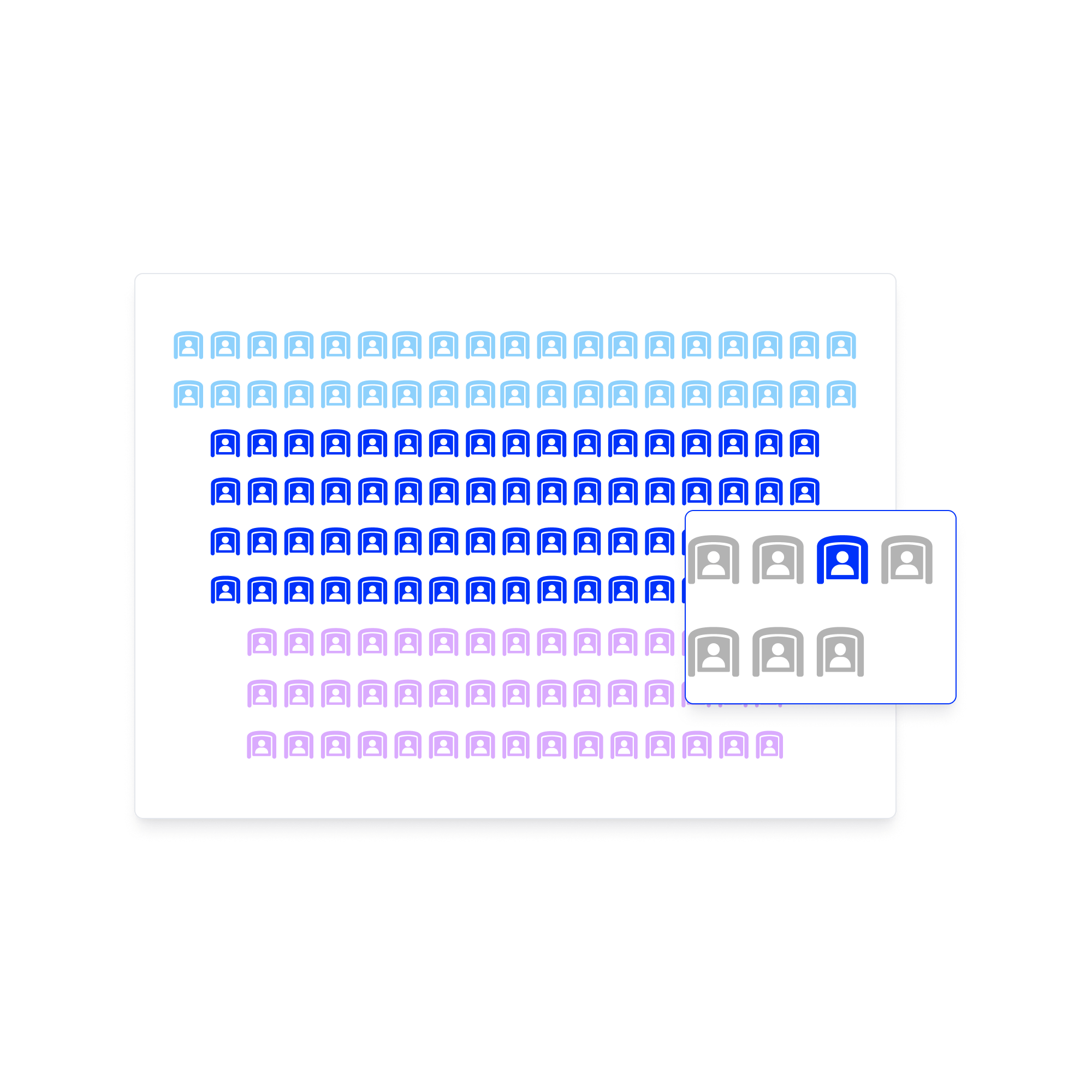 Placement numéroté zoomé