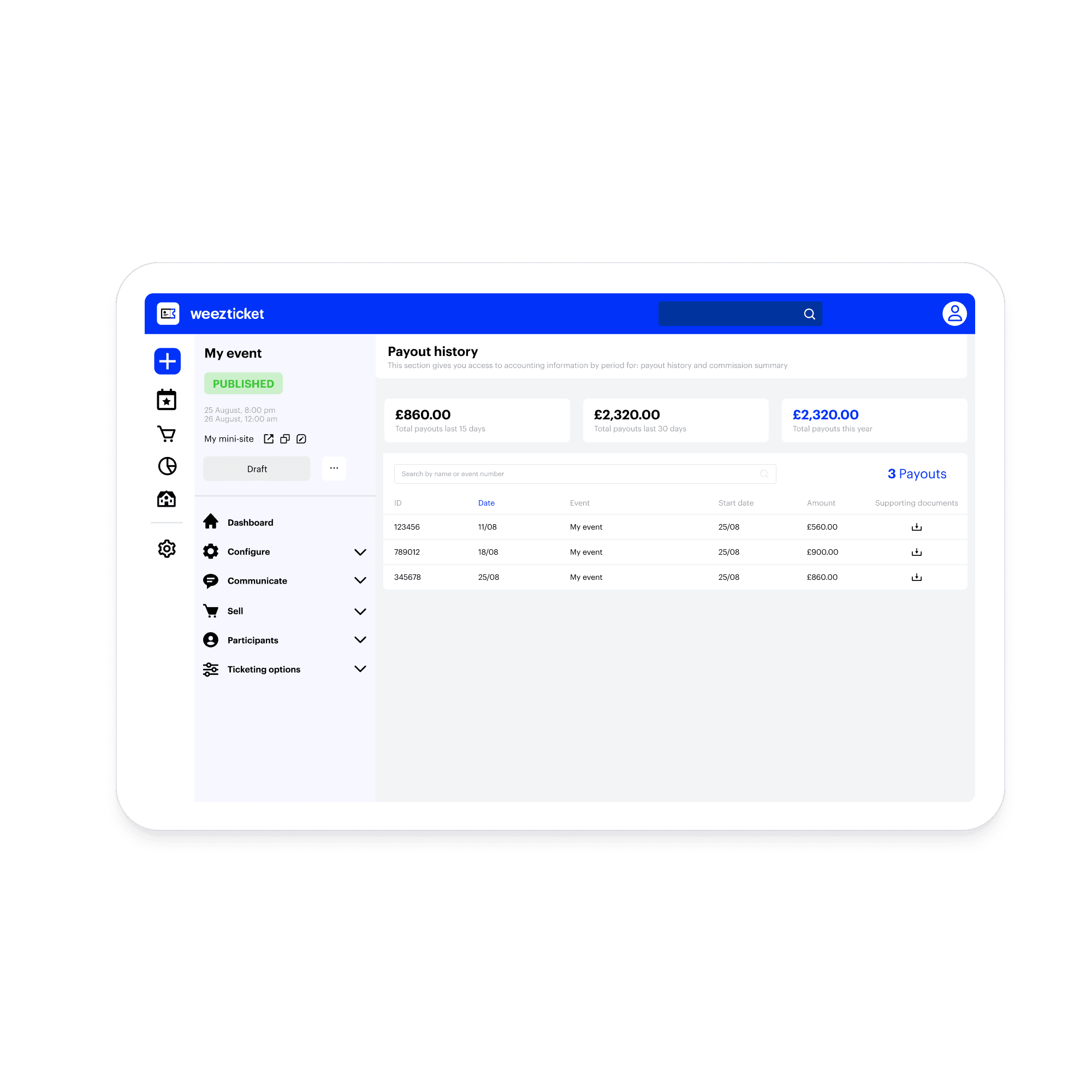 Option de paiement et de réservation