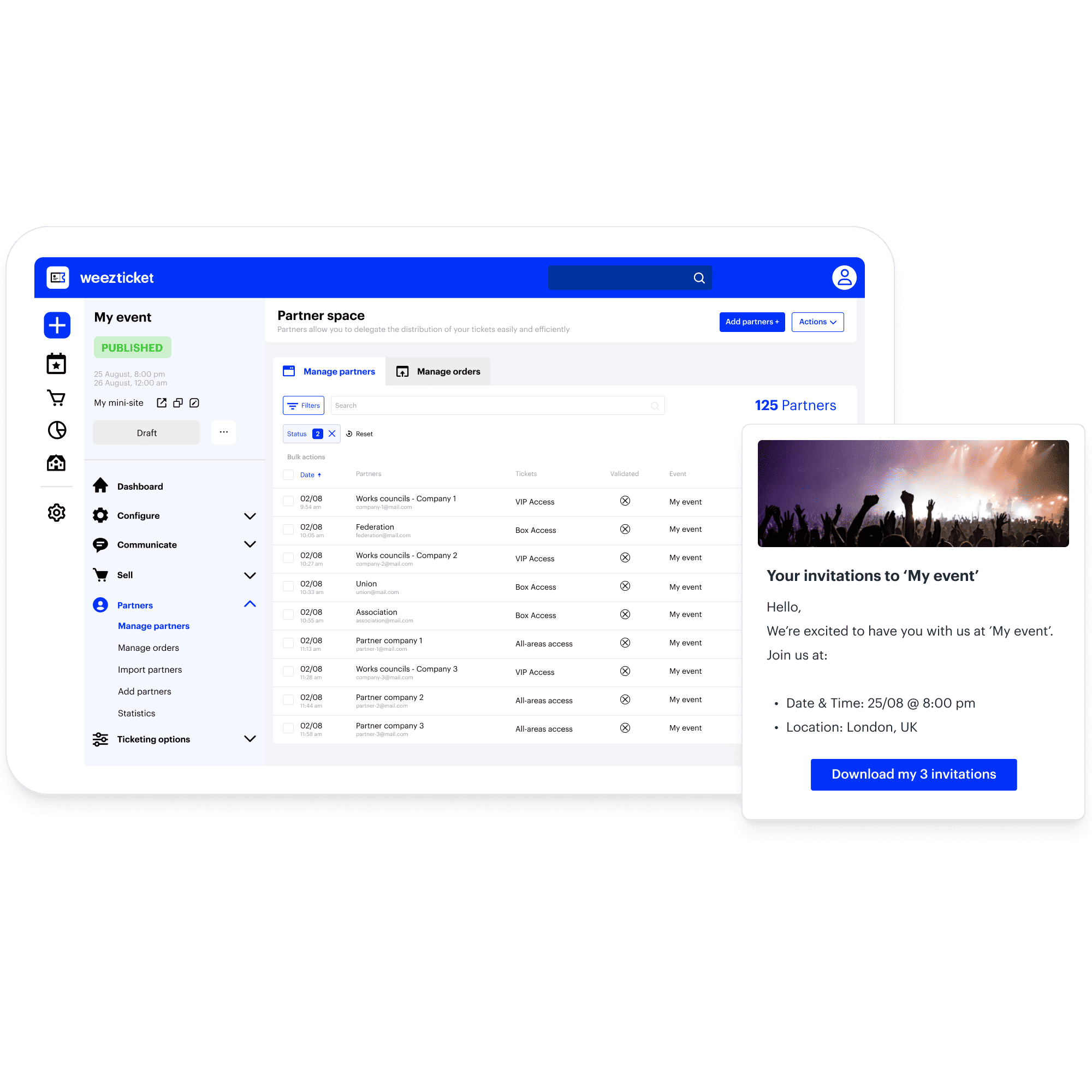 Gestion des invitations