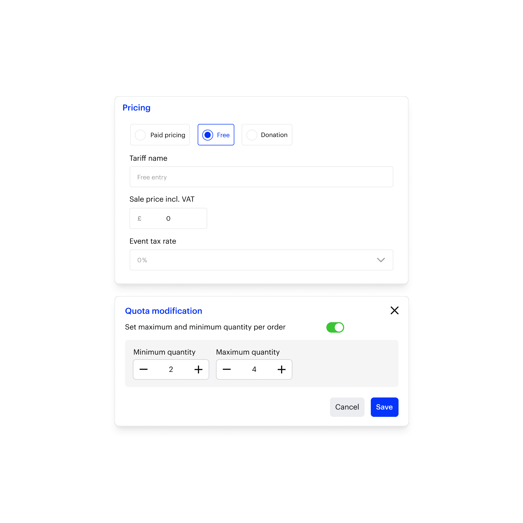Configuration des quotas de billetterie