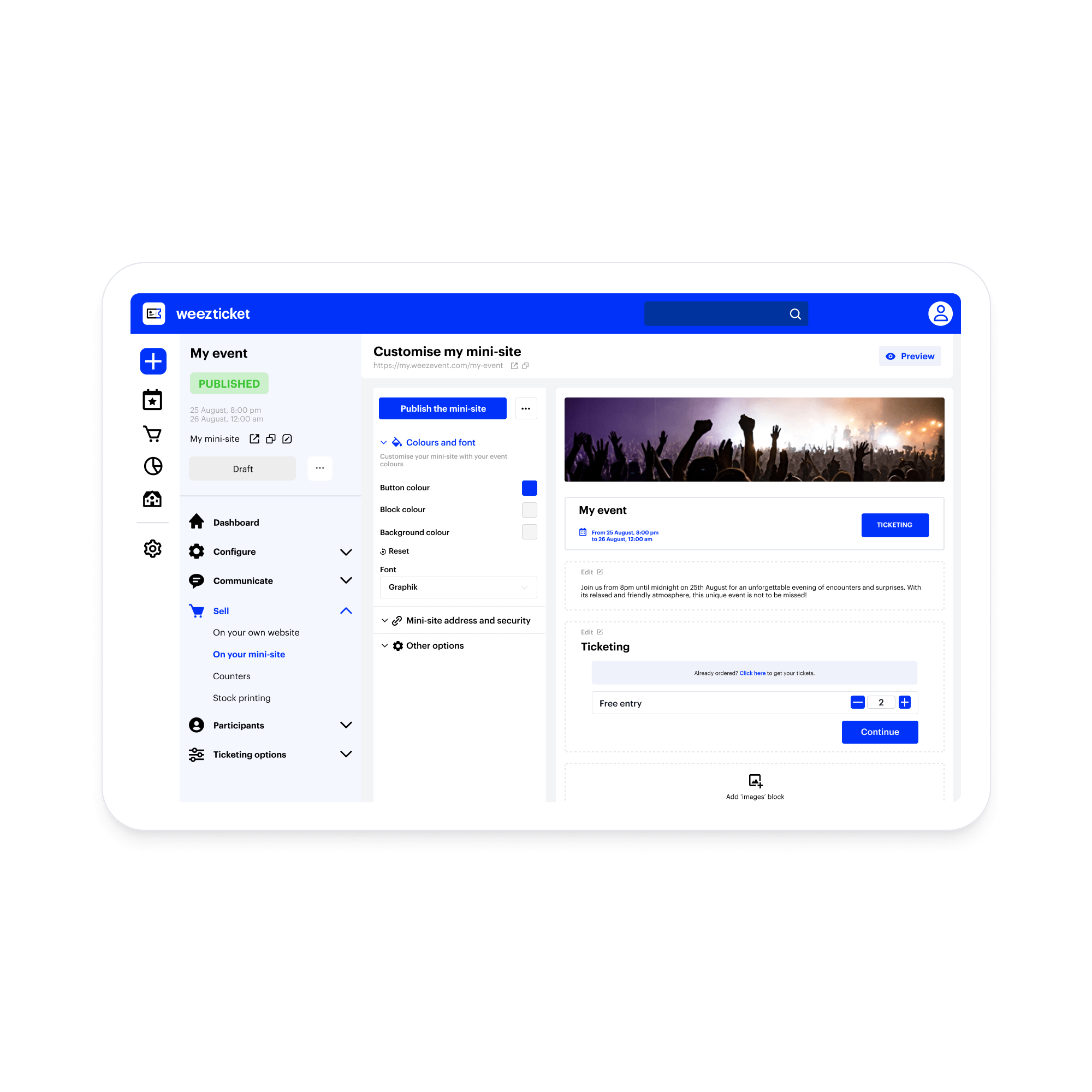 Configuration mini-site gratuit