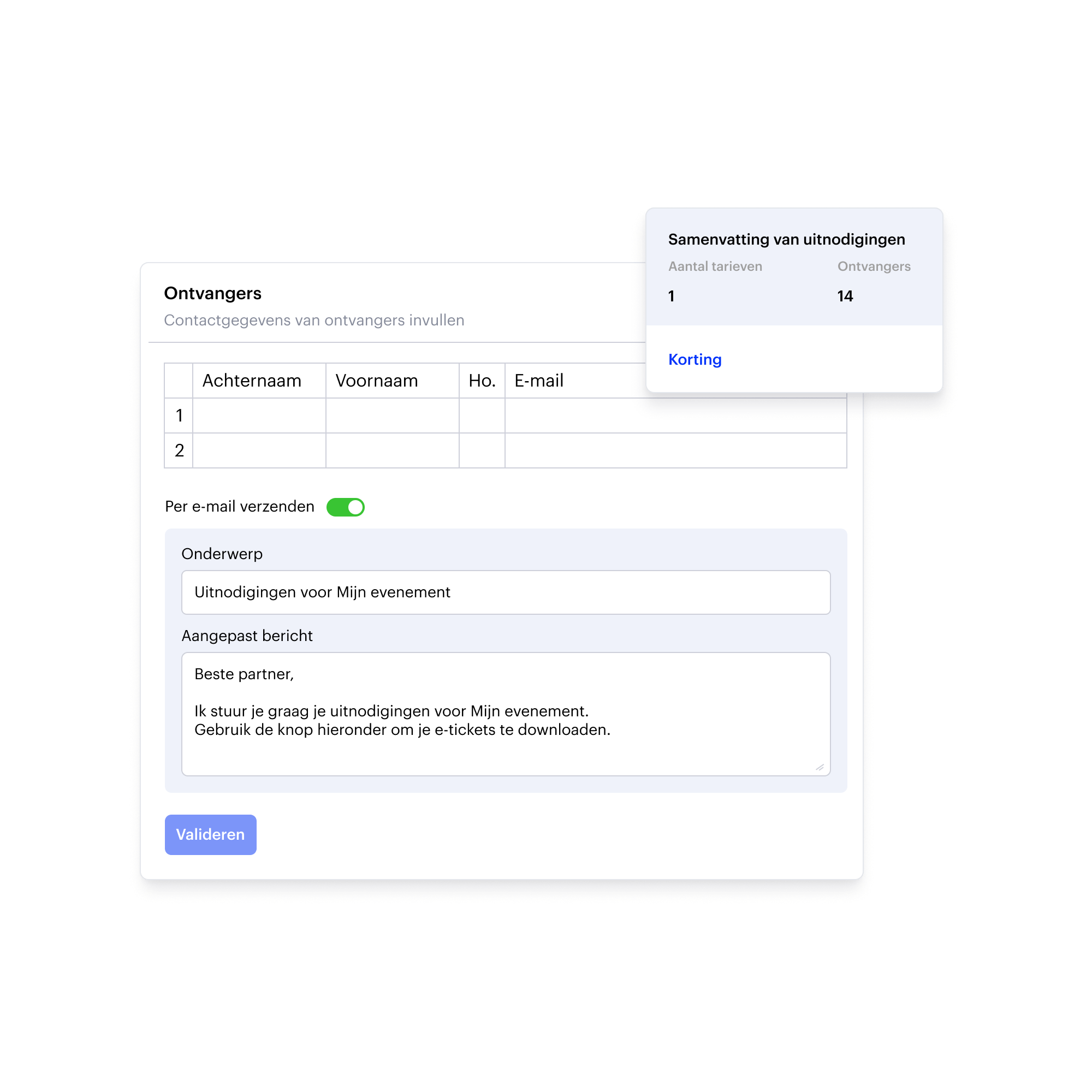 Plateforme d'invitation
