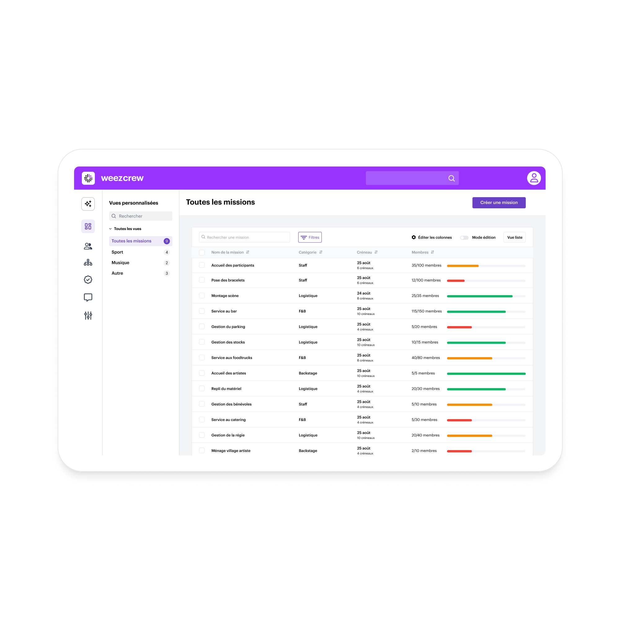 Landing – FR-CA – Planification/Affectation des bénévoles