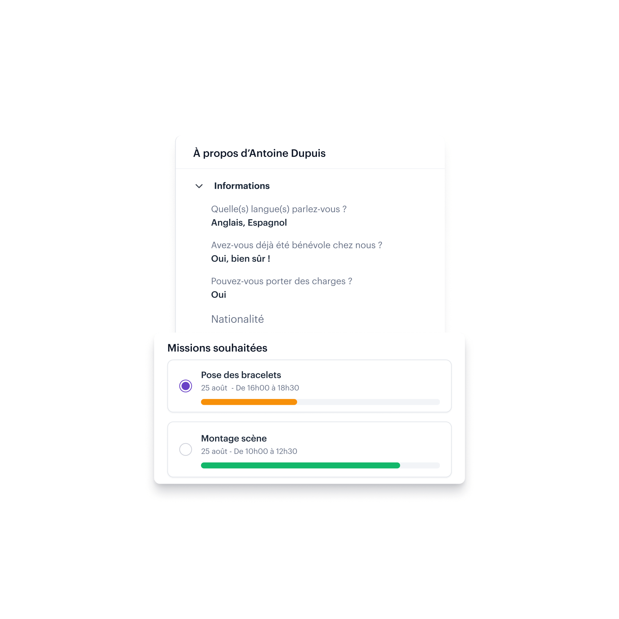 Landing – FR-CA – Planification/Affectation des bénévoles