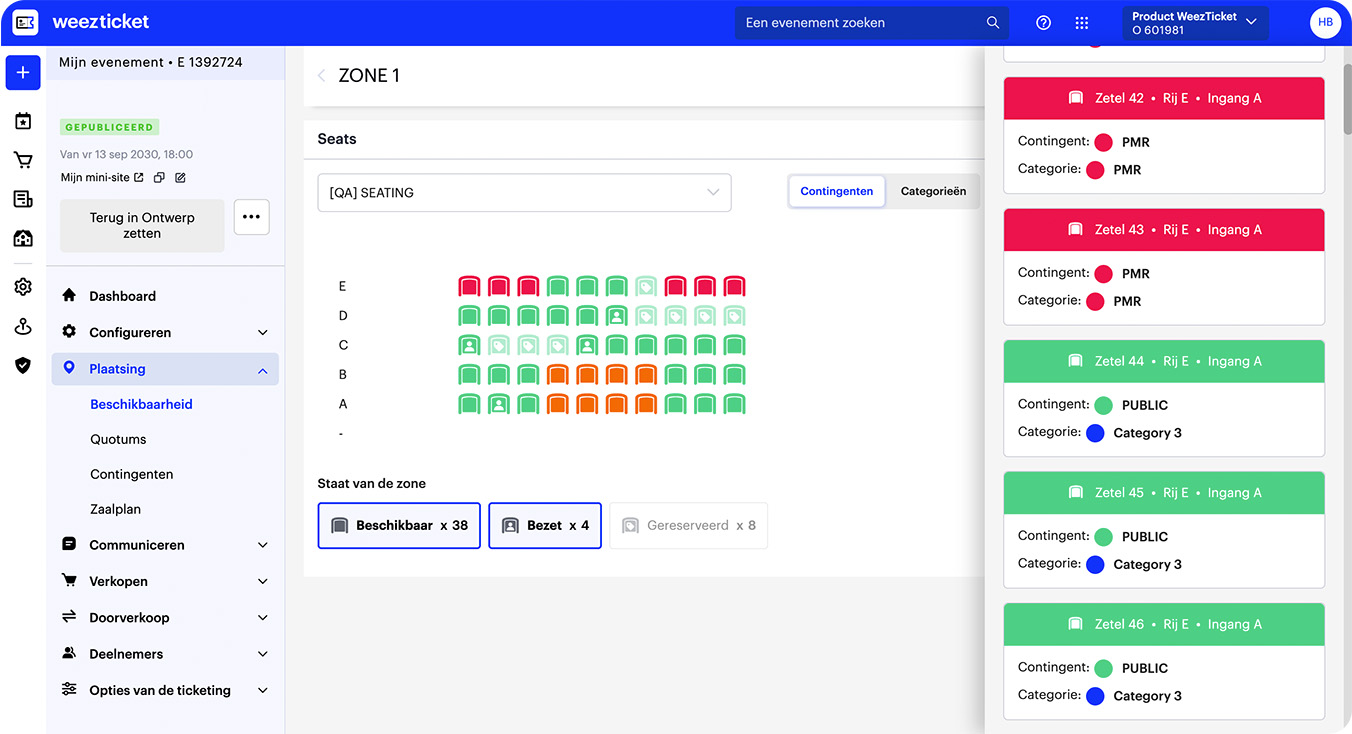 Krijg een duidelijk overzicht van je seating