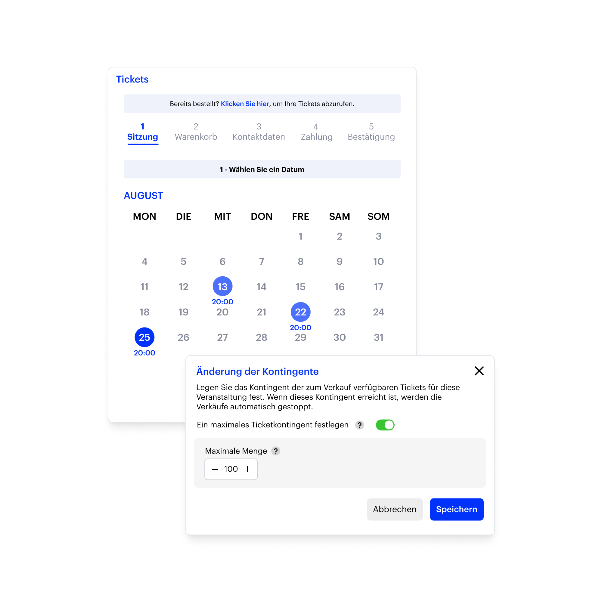 Landing – DE-CH – Billetterie gratuite