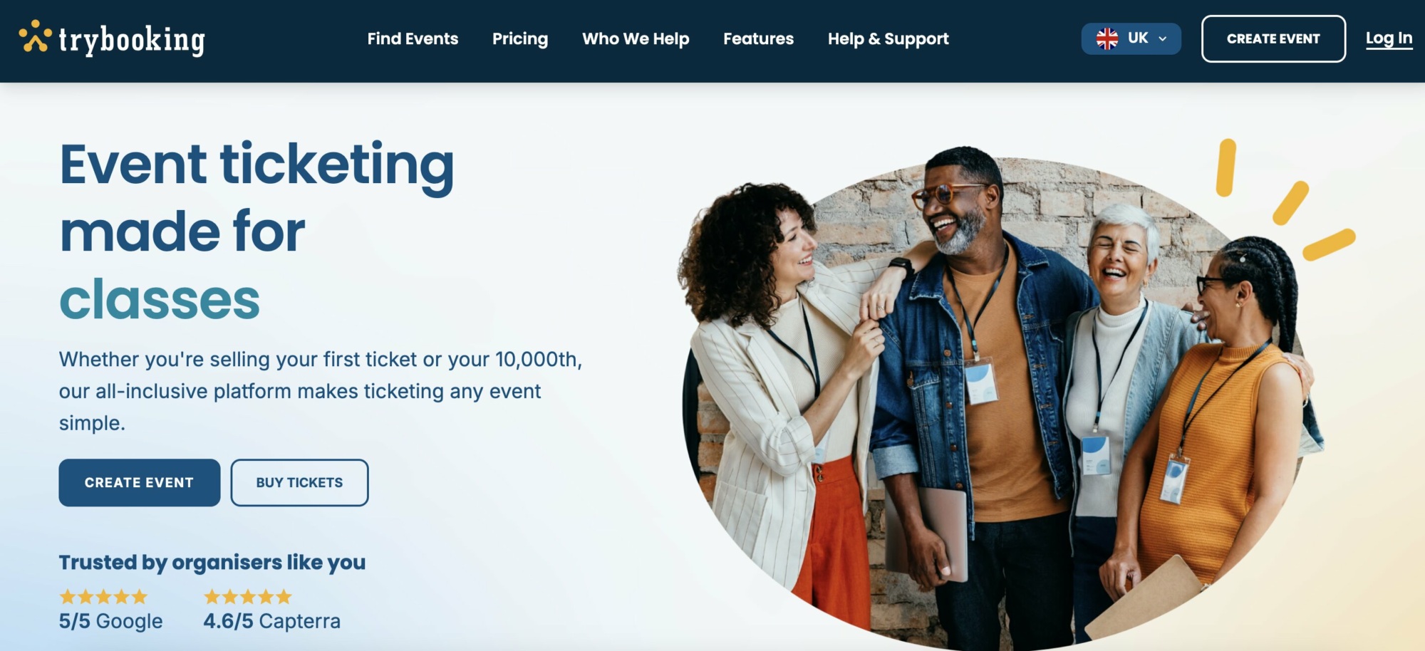 trybooking homepage