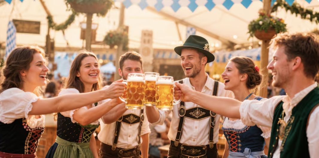 Oktoberfest ordering drinks with cashless